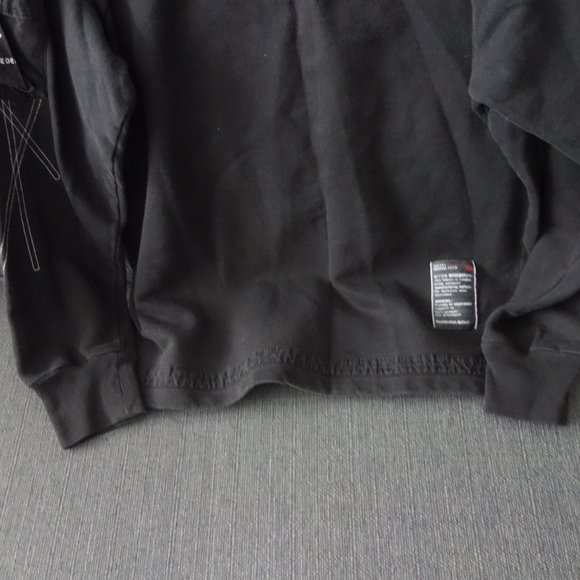 Diesel Indigo Tech Black Made in Turkey w/ Velcro Pocket Sweatshirt Size S - Picture 2 of 13